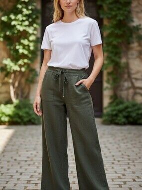 Willi Smith Olive Drawstring Jogger Pants